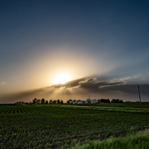 A hazy sunset.