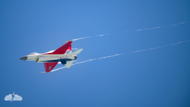 F-16 demo at the Air Dot Show in Cocoa Beach, Florida, April 12, 2026.