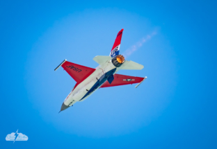 F-16 demo at the Air Dot Show in Cocoa Beach, Florida, April 12, 2026.