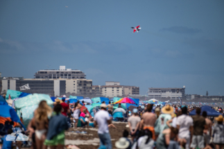F-16 demo at the Air Dot Show in Cocoa Beach, Florida, April 12, 2026.