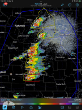 We crossed the river to intercept a line of storms coming toward us.