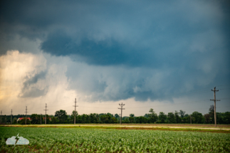 Afterward, our attention turned to a fat rotating wall cloud moving to our northeast.