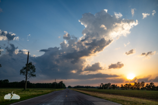 The clouds evaporated as the sun set.