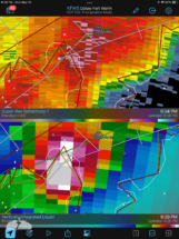 It seemed wise to wait out the hail, as seen in this RadarScope image.