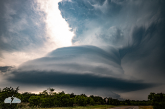 What a beautiful LP supercell north of Palo Pinto, Texas.