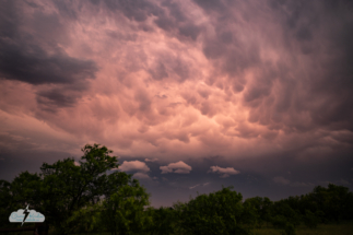 Pretty mammatus and lightning ended the day.