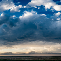 A scenic sunset with interesting cloud structure.