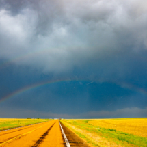 Our mistake: We left the first storms and went north anyway. Nice rainbow, though.-4