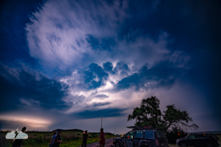 The chase crew got a few more shots as the storm moved away.