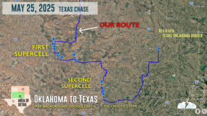 A map shows our route May 25.