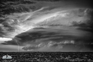 The lightning was frequent and intense.