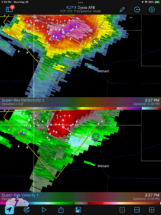 We headed east and south and got in the path of the storm at Menard.