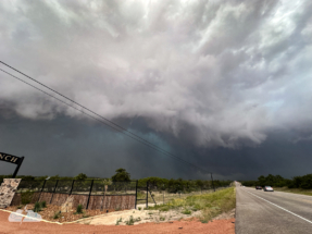 We moved south and watched the storm progress; 5.87-inch hail was reported.