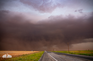 Dust over the road.