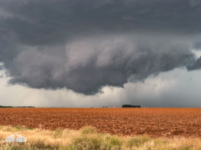 The storm developed north of Brownfield, Texas.