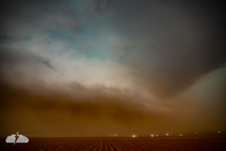 Dust - and hail. Note the green.
