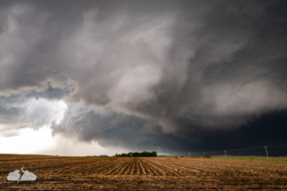 The spinning storm was about to produce a tornado near St. Libory.
