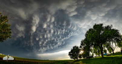 A multi-image panorama of the mammatus show.