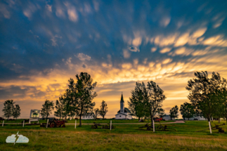 Mammatus at sunset, York, Nebraska.