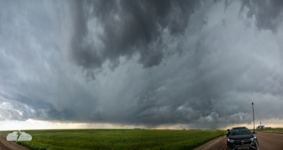 We moved southwest and filmed the moody skies near Flagler, but this storm lacked something.