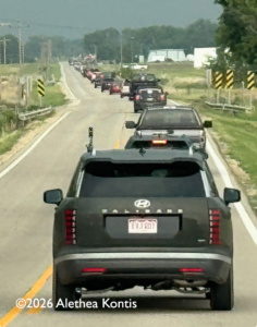 Alethea's shot of the hideous chaser traffic, which prevented us from seeing tornadoes.