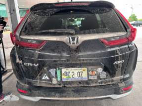 My car was nice and dirty to start the chase May 18 in Kansas. My car was nice and dirty to start the chase May 18 in Kansas.