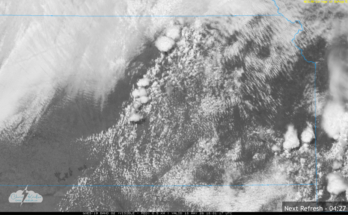 A satellite image from COD shows blossoming storms. A satellite image from COD shows blossoming storms.