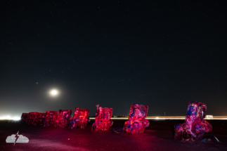 We went out to Cadillac Ranch on the west side of Amarillo to shoot stars, but the moon loomed large. We went out to Cadillac Ranch on the west side of Amarillo to shoot stars, but the moon loomed large.