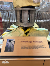 The wrecked tornado siren at Greensburg's Big Well museum, with my photo on the plaque. The wrecked tornado siren at Greensburg's Big Well museum, with my photo on the plaque.