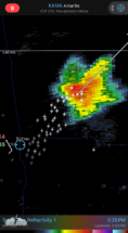 Heading to Colorado on May 20, we spotted a very sparky shower in the Texas Panhandle. Heading to Colorado on May 20, we spotted a very sparky shower in the Texas Panhandle.