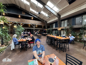 We stayed at the Historic Cow Palace. This giant barn-like space adjoined the rooms and was full of living plants (and a restaurant and stuff). We stayed at the Historic Cow Palace. This giant barn-like space adjoined the rooms and was full of living plants (and a restaurant and stuff).