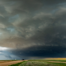 Southeast of Last Chance we watched the beautiful storm. (Multi-image panorama)