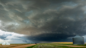 Southeast of Last Chance we watched the beautiful storm. (Multi-image panorama)