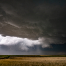 An ominous-looking storm with a significant hail core.