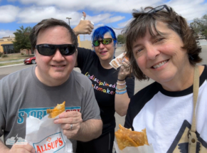 Storm chaser lunch of champions: Allsup's in Dalhart, Texas, with Bill Hark and Alethea Kontis.