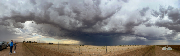 Jack points out a storm to the north with intriguing structure as we observe the storm to the west and the convection (not in photo) to the east.