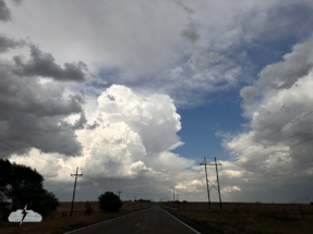 We headed east and suggested stopping to shoot a time-lapse of this gorgeous convection - a fateful decision.