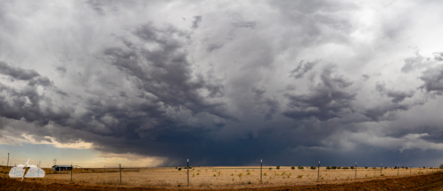 There was also a storm to the west, as seen in this multi-image panorama.