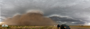 The haboob looks like a wave about to crash over us.