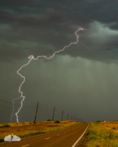 Lightning along Route 66 west of San Jon, New Mexico. Lightning along Route 66 west of San Jon, New Mexico.
