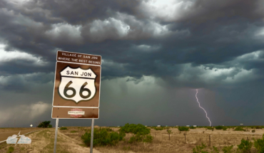 I also caught a bolt with my phone here by the Route 66 sign. I also caught a bolt with my phone here by the Route 66 sign.