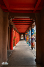 A scenic sidewalk in Santa Fe. A scenic sidewalk in Santa Fe.