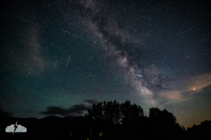 Lots of satellites cross the sky as the Milky Way moves overhead.