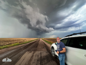 Jason looks at the clouds.