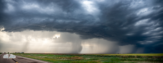 Alethea and I stopped to eye the line, spotting multiple precipitation cores.