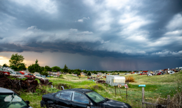 Near Colby, a junkyard provides an apocalyptic foreground.