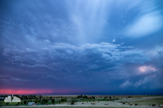 One more bolt over the twilit landscape.