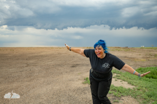 Alethea's ready to fly as an outflow boundary approaches.