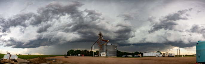 Alethea and I got separated from Jason as we pursued these storms southwest, where we paused in a gravel lot.
