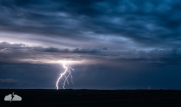 Farther north, we caught distant lightning.